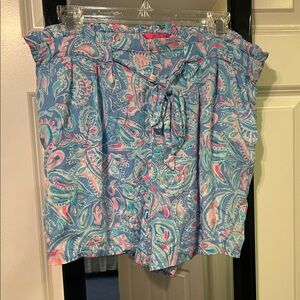 Lilly Pulitzer Blue and Pink Patterned Shorts